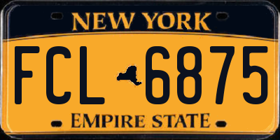 NY license plate FCL6875