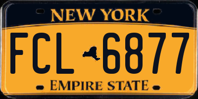 NY license plate FCL6877