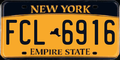 NY license plate FCL6916
