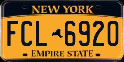 NY license plate FCL6920
