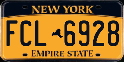 NY license plate FCL6928