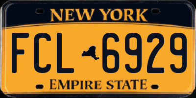 NY license plate FCL6929