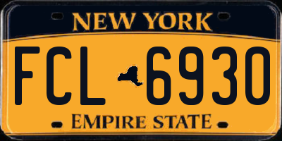 NY license plate FCL6930