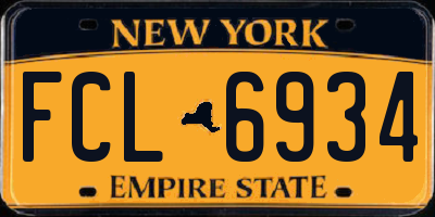 NY license plate FCL6934