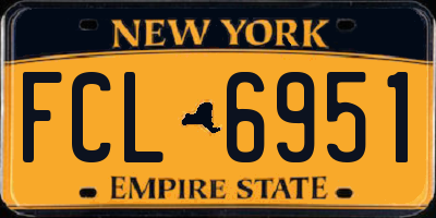 NY license plate FCL6951