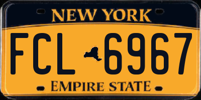 NY license plate FCL6967