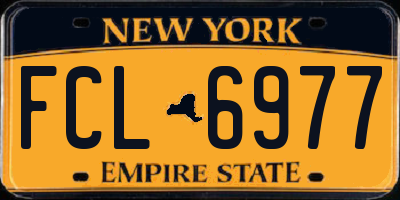 NY license plate FCL6977