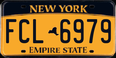 NY license plate FCL6979