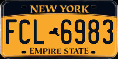 NY license plate FCL6983