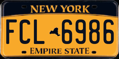 NY license plate FCL6986
