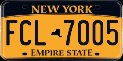 NY license plate FCL7005