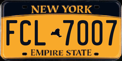 NY license plate FCL7007