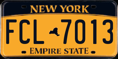 NY license plate FCL7013