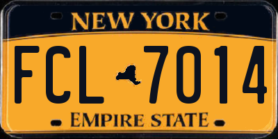 NY license plate FCL7014