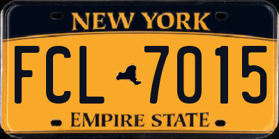 NY license plate FCL7015