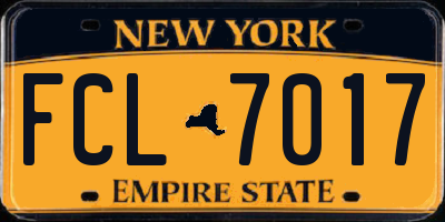 NY license plate FCL7017