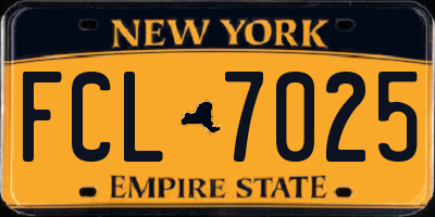 NY license plate FCL7025