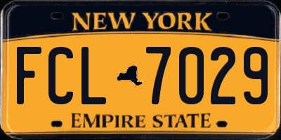 NY license plate FCL7029