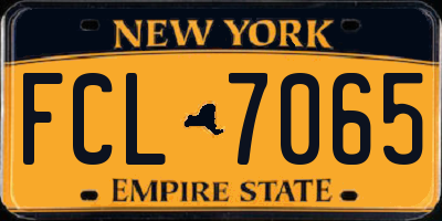 NY license plate FCL7065