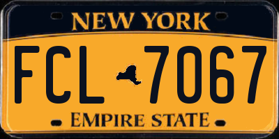 NY license plate FCL7067