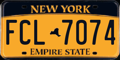 NY license plate FCL7074