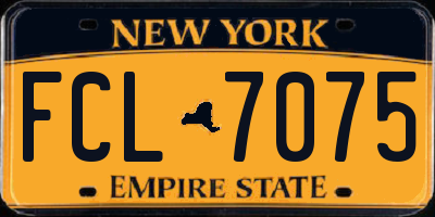 NY license plate FCL7075