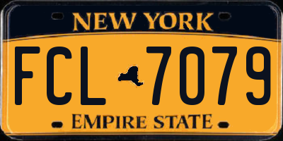 NY license plate FCL7079