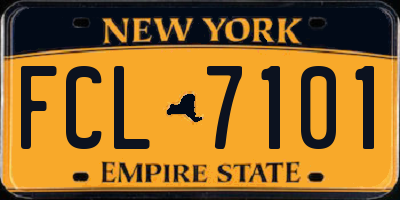 NY license plate FCL7101