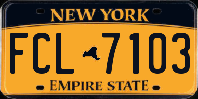 NY license plate FCL7103
