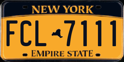 NY license plate FCL7111