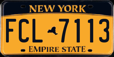 NY license plate FCL7113