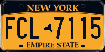 NY license plate FCL7115
