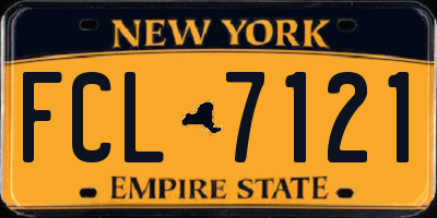 NY license plate FCL7121