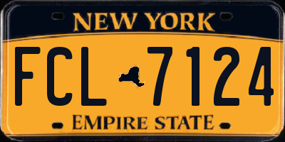 NY license plate FCL7124