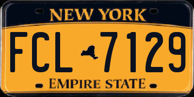 NY license plate FCL7129