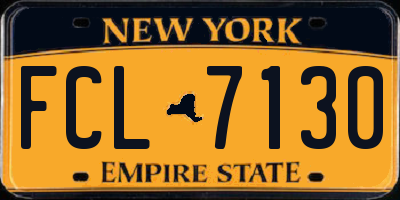 NY license plate FCL7130