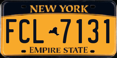 NY license plate FCL7131