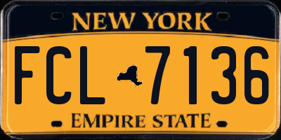 NY license plate FCL7136