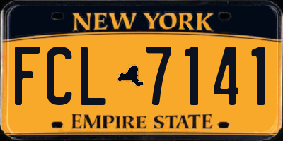 NY license plate FCL7141