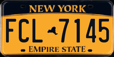 NY license plate FCL7145