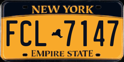 NY license plate FCL7147