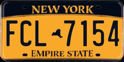NY license plate FCL7154
