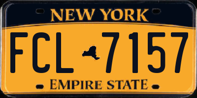 NY license plate FCL7157