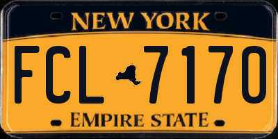 NY license plate FCL7170
