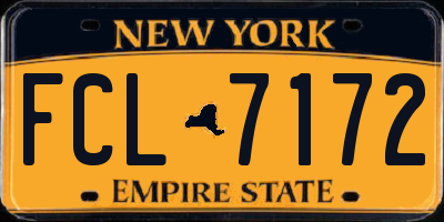 NY license plate FCL7172