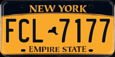 NY license plate FCL7177