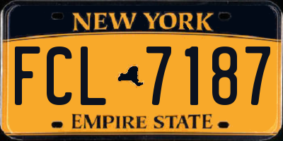 NY license plate FCL7187