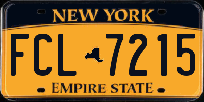 NY license plate FCL7215