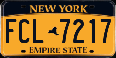 NY license plate FCL7217