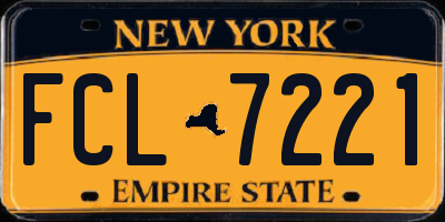 NY license plate FCL7221